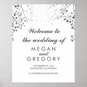 Poster Plum d'Affiche de bienvenue Mariage de la respirat