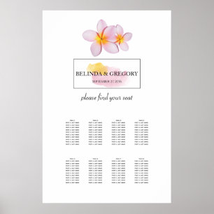 Poster Plumeria tropicale Frangipani Mariage