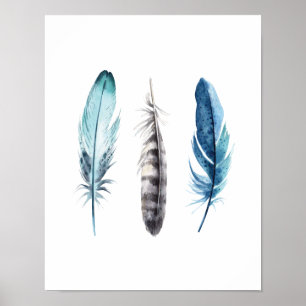 Poster Plumes d'aquarelle