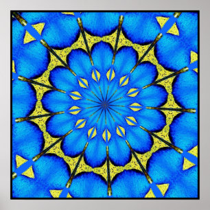 Poster Plumes de paon Kaleidoscope 4