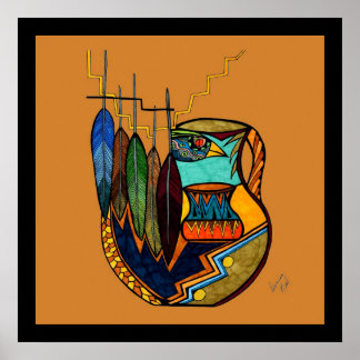 Poster Plumes et pots