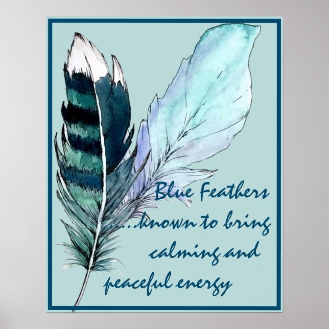 Poster Plumes et significations bleues (Devant)