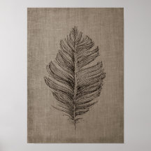 Plumes n°2 avec Arrière - plan Faux Linen Taupe