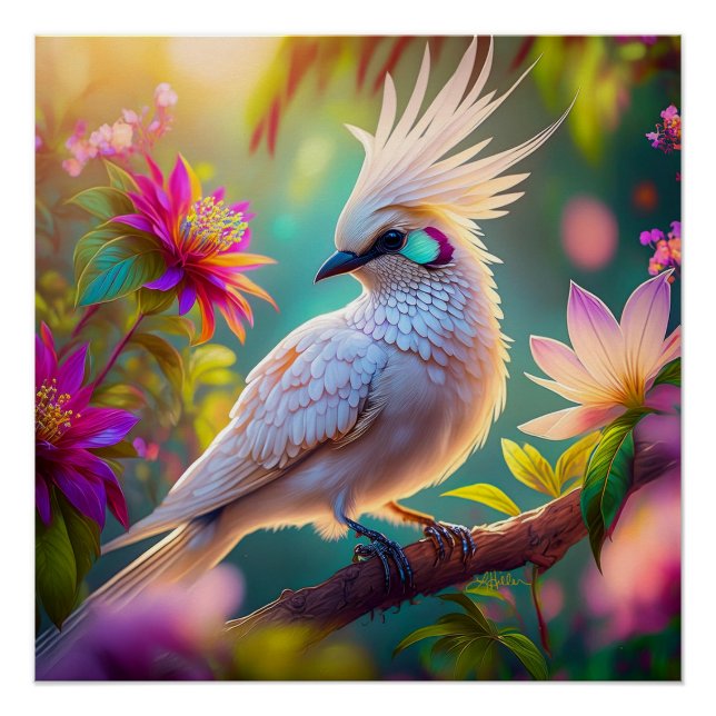Poster Plumes rousses à crête juvénile Dove Imaginaire Oi (Devant)