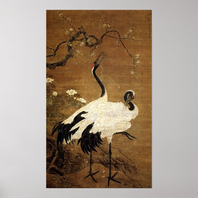 Poster Plums de neige et grues jumelles (dynastie Ming) (Devant)