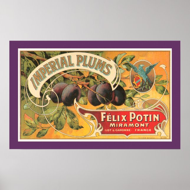 Poster Plums impériaux vintages (Devant)
