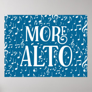Poster Plus Alto - Chanteur Bleu Blanc