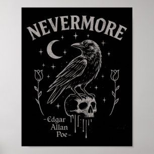 Poster Plus de crâne corbeau Art, gothique Edgar Allan Po