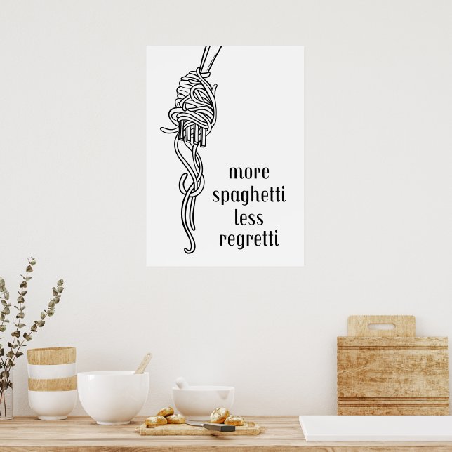 Poster Plus de spaghetti moins regretter (Cuisine)