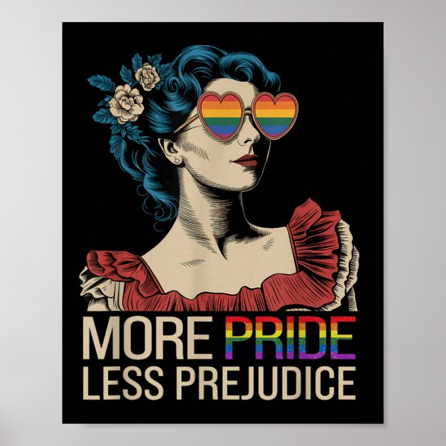 Poster Plus Fierté Moins Préjugés Mois De Fierté Lgbtq (Devant)