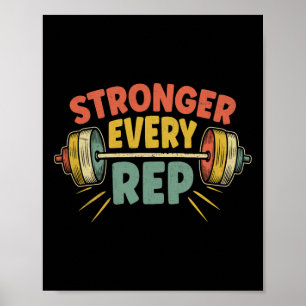 Poster Plus fort Chaque Rep Poids Poids Bodybuilding Body