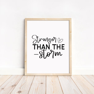 Poster Plus fort que la tempête - Motivation minimaliste