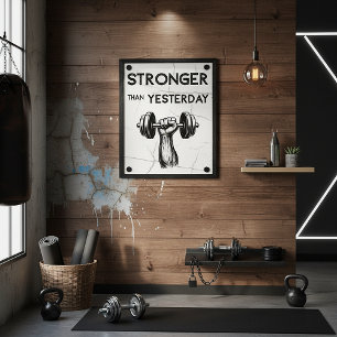 Poster Plus Forte Que Hier Gym Motivational Vintage