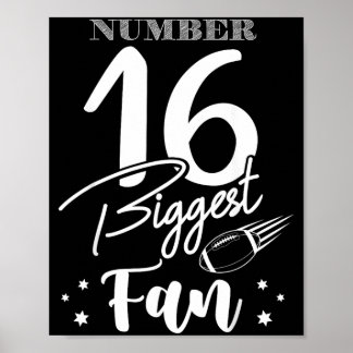 Poster Plus grand fan de foot Famille Joueur Numéro 16 Ac