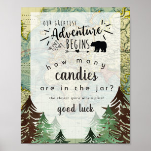 Poster Plus grande aventure vintage Carte baby shower Jeu