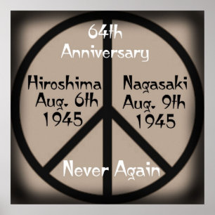 Poster Plus jamais Hiroshima/Nagasaki Anniversaire