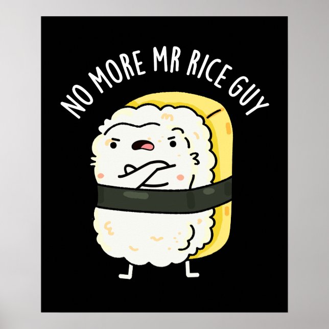 Poster Plus M. Rice Guy Funny Sushi Pun Dark BG (Devant)