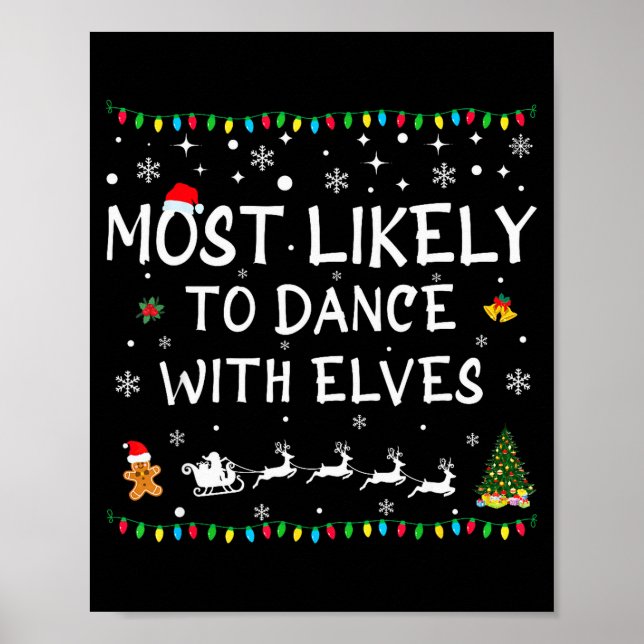 Poster Plus susceptible de danser avec les elfes Noël en  (Devant)