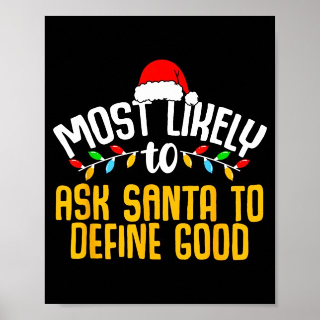 Poster Plus susceptible de demander à Santa de définir un (Devant)