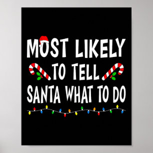 Poster Plus susceptible de dire à Santa ce qu'il doit fai