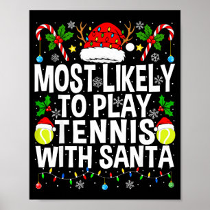 Poster Plus susceptible de jouer au tennis avec le Père N