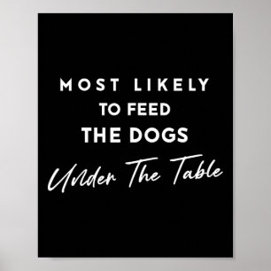Poster Plus Susceptible de Nourrir les Chiens sous la Tab