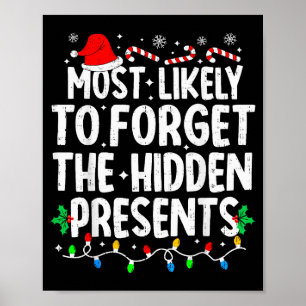 Poster Plus susceptible d'oublier le Noël assorti caché