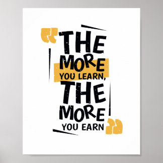 Poster Plus vous apprenez, plus vous gagnez