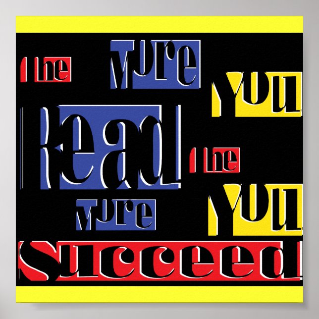 Poster plus vous lisez, plus vous réussissez (Devant)