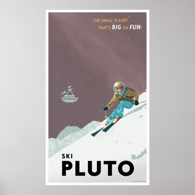 Poster Pluto à ski - Grand format (Devant)