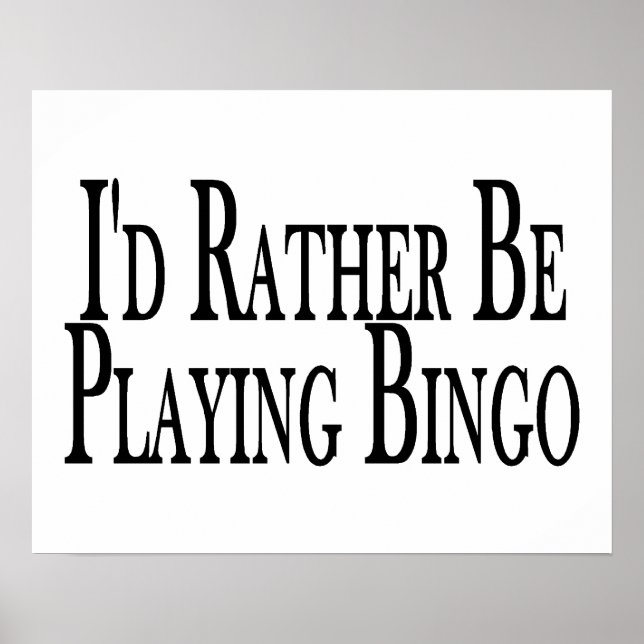 Poster Plutôt Jouer au Bingo (Devant)