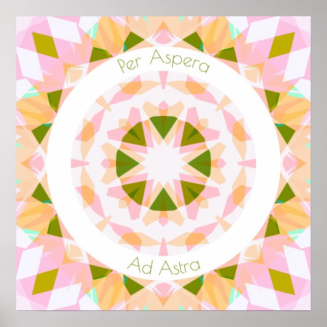 Poster Plutôt Rose Vert Par Aspera Ad Astra Motivation (Devant)