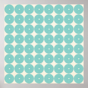 Poster Plutôt Turquoise Aqua Turquoise Blue Circles Disqu