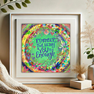 Poster Plutôt Vert Floral Inspirant Citation Inspirivity