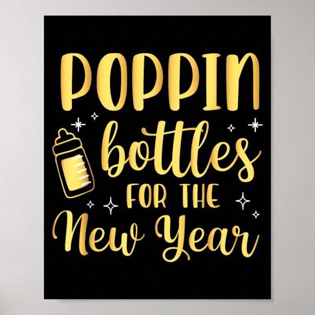 Poster Pn Bottles For The New Year Pregnancy Announcement (Devant)