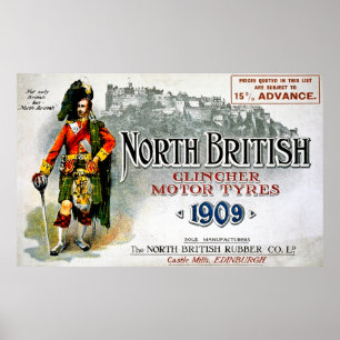 Poster Pneus britanniques du nord de moteur d'enclume -