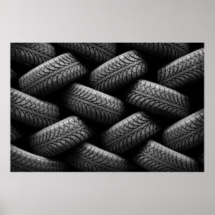 Poster Pneus de voiture noir