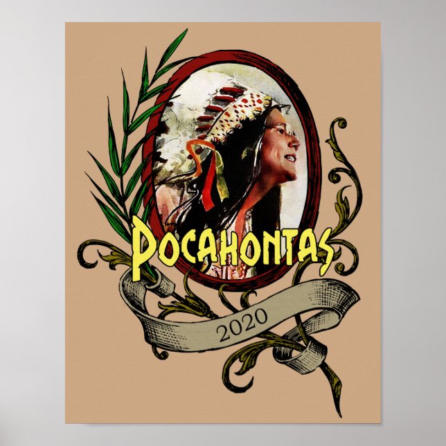 Poster Pocahontas Elizabeth Warren Élection 2020 (Devant)