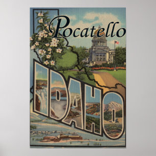 Poster Pocatello, Idaho - Scènes de grandes lettres