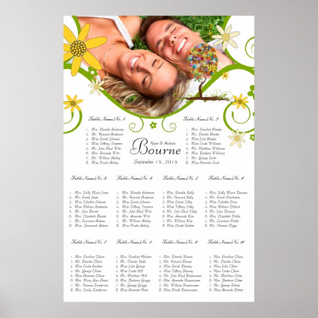 Poster Poche de forêt enchantée Arbre à conte de fées flo (Devant)