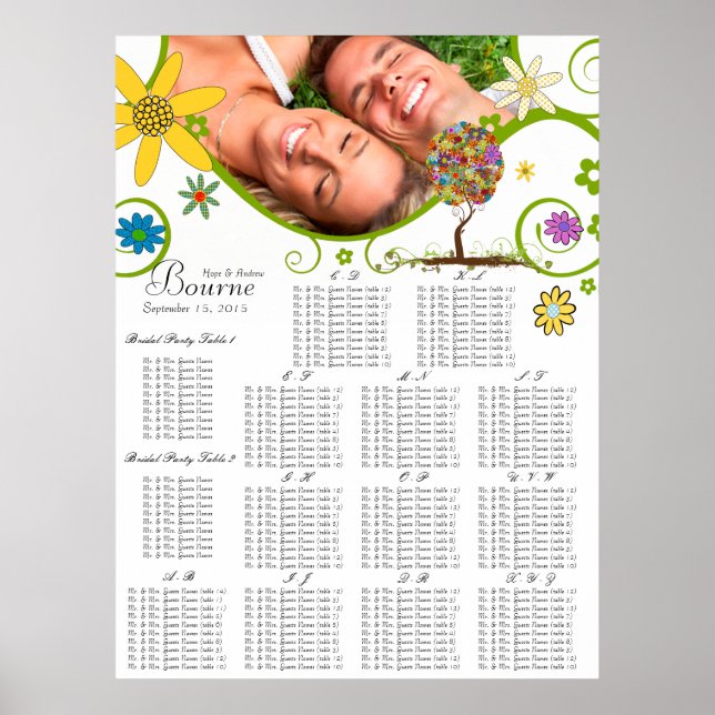 Poster Poche de forêt enchantée Arbre à conte de fées flo (Devant)