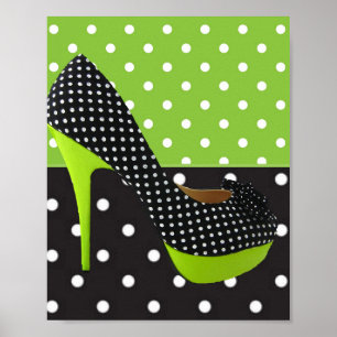 Poster Poche verte et noire à talon haut