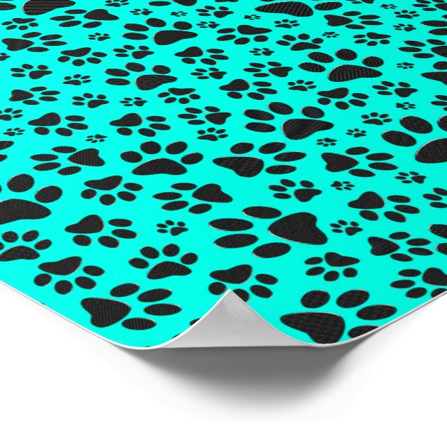 Poster Poches de chien noir et blanc Pointe Polka sur cya (Coin)