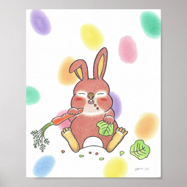 Poster Pochette de bébé lapin dormant (Devant)
