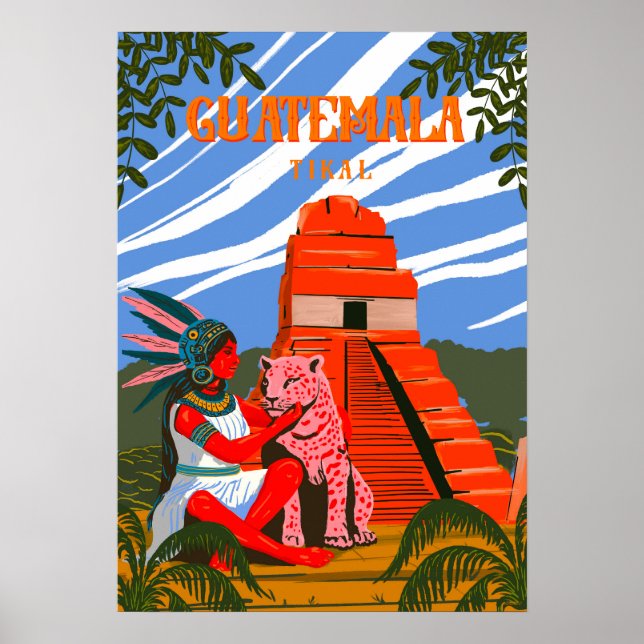 Poster Pochette de voyage en tikal au Guatemala (Devant)