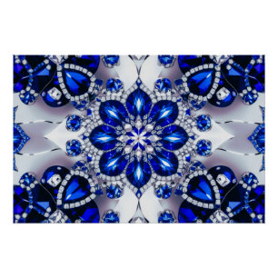 Poster Pochette murale avec design de couleurs Bleues Bla
