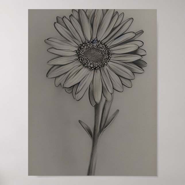 Poster Pochoir dessiné Daisy (Devant)