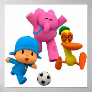 Poster pocoyo jouer au football