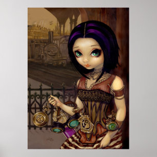 Poster Poe - gothique steampunk victorian - Art Print