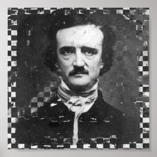 Poster Poe Grunge noir et blanc